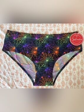 Splendies Panties- Spooky Neon Spider Web